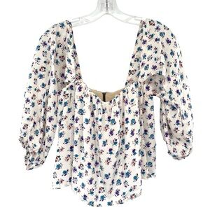 Stone Cold Fox Floral Smocked Peasant Top Cottagecore